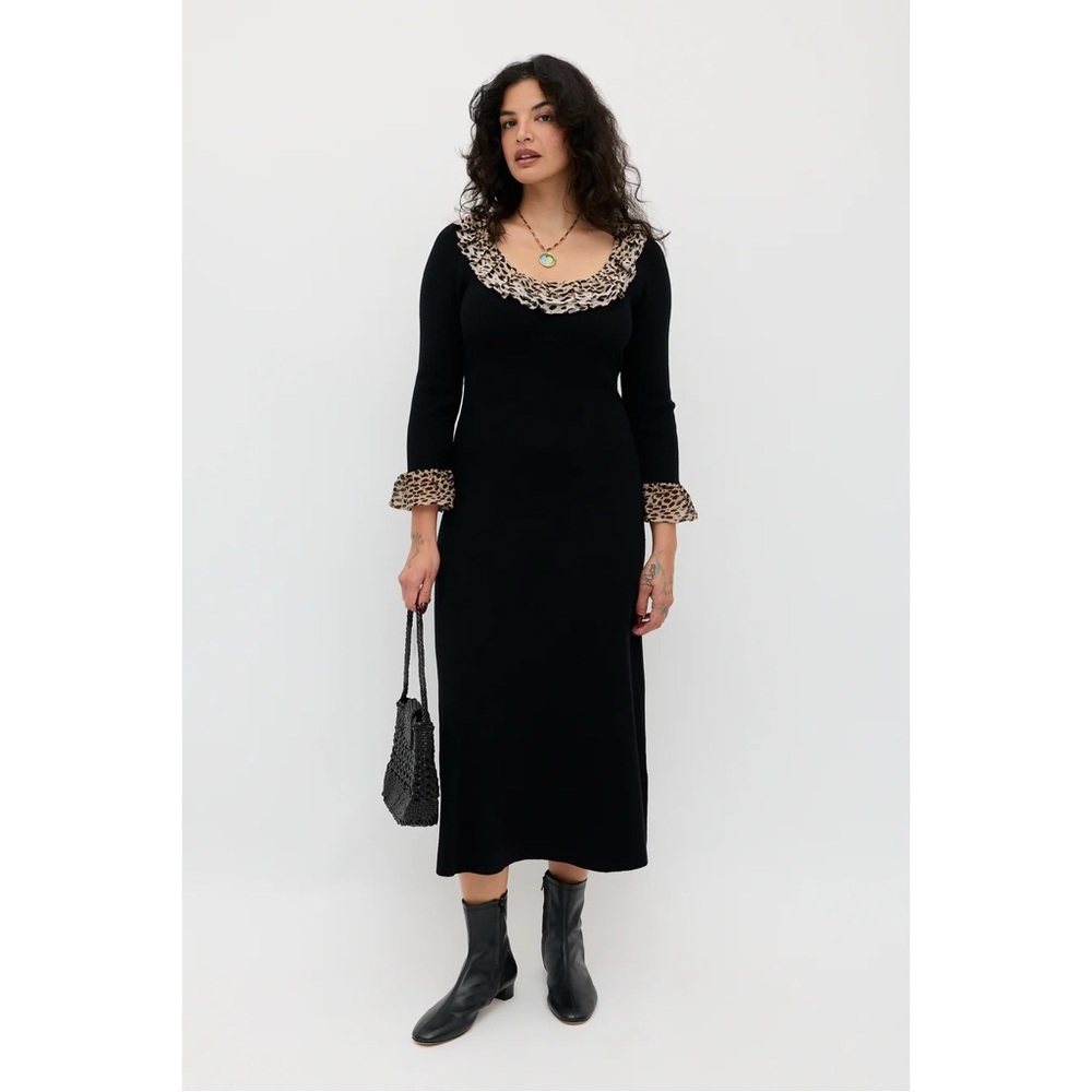 RIXO Mika Wool-Blend Dress